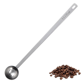 CS-304-02YJ01-G01-L15-S U-Taste Coffee Scoop 1 Tablespoon_ 18_8 Stainless Steel Measuring Scooper,8.5in Extra Long Handle Metal Meaure Spoon (1Tbsp_15ml, Silver)