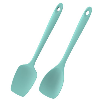 SST-SI-01JL01-A02-A2P-AS U-Taste Silicone Cooking Spoons，Baking Spoon Spatula 600ºF Heat Resistant,（2Pcs_Teal)