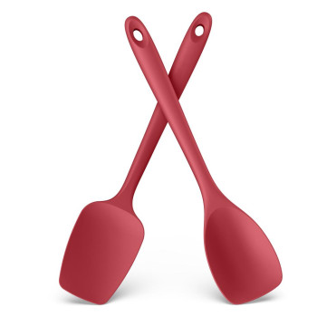SST-SI-01JL01-A02-A2P-R U-Taste Silicone Cooking Spoons，Baking Spoon Spatula 600ºF Heat Resistant,（2Pcs_Red)