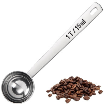 CS-304-02YJ01-U01-S15-S U-Taste Coffee Scoop 1 Tablespoon, 4.3in Long Handle Tbsp Measuring Spoon,18_8 Stainless Steel（1Tbsp_15ml,Silver)