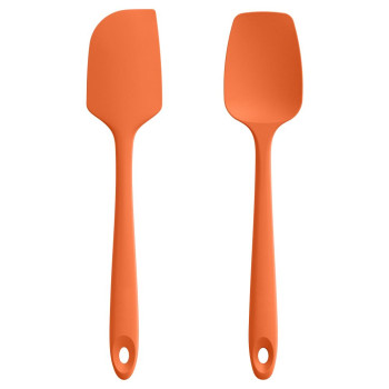 ST-SI-01JL01-A02-A2P-O U-Taste Silicone Spatula Set, 600ºF Heat Resistant Scraper, （2-Pcs_Orange）