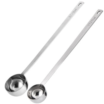 CS-304-02YJ01-U01-L-A2P-S U-Taste Coffee Scoop 1_2 Tablespoon_ 18_8 Stainless Steel Measuring Scooper for Ground Coffee, Bea, 8.5in Long Handle Metal Meaure Spoon for Canister, Jar (1_2Tbsp_15_30ml, Silver)