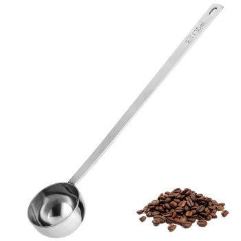 CS-304-02YJ01-U01-L30-S U-Taste Coffee Scoop 2 Tablespoon_ 18_8 Stainless Steel Measuring Scooper for Ground Coffee,Powder, Espresso, 8.5in Extra Long Handle Metal Meaure Spoon for Canister, Jar (2Tbsp_30ml, Silver)