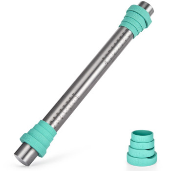 RP-304-01SZ02-U01-16-AS U-Taste Adjustable Rolling Pin, 18_8 Stainless Steel Fondant Roller, （16in_Teal）