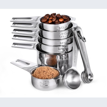 MCS-304-02YJ01-U01-A12P-S U-Taste Measuring Cups and Spoons,18_8 Stainless Steel Measure Set of 12,Gadgets (silver)