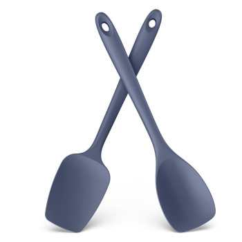 SST-SI-01JL01-A02-A2P-MB U-Taste Silicone Cooking Spoons，Baking Spoon Spatula 600ºF Heat Resistant,（2Pcs_Midnight Blue)